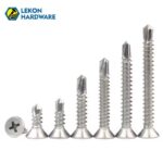 Lekon Flat Head Self Drilling Screw Factory Custom Stainless Steel Countersunk Phillips Screws Tornillo Autoperforante