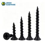LEKON Wholesale Price Drywall Screw Carbon Steel C1022A Black Phillips Bugle Head Self Tapping Screws for Gypsum Board Wood